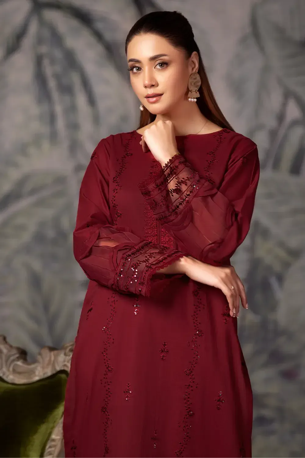 2PC Embroidered Unstitched Cambric Suit KSTE-2859