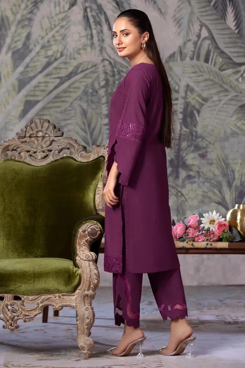 2PC Embroidered Unstitched Cambric Suit KSTE-2862