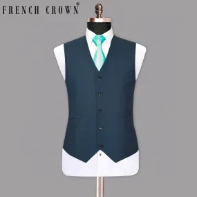 Aegean Blue Premium Cotton Waistcoat