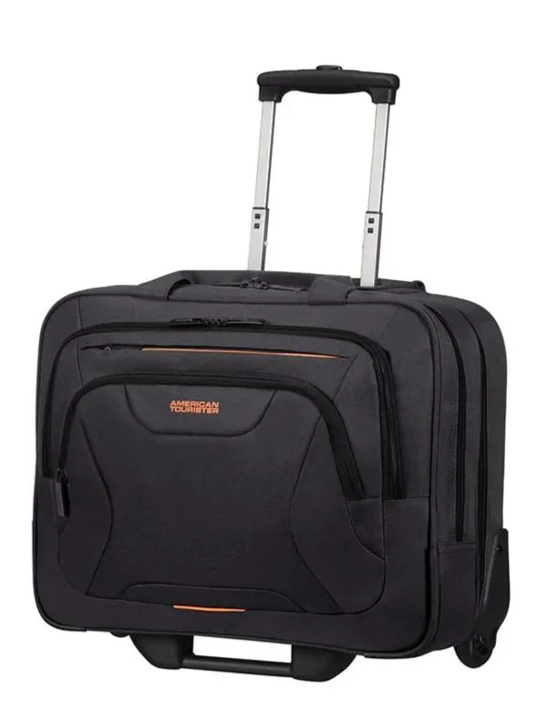 American Tourister At Work 15.6" Laptop Rolling Tote | Black/Orange