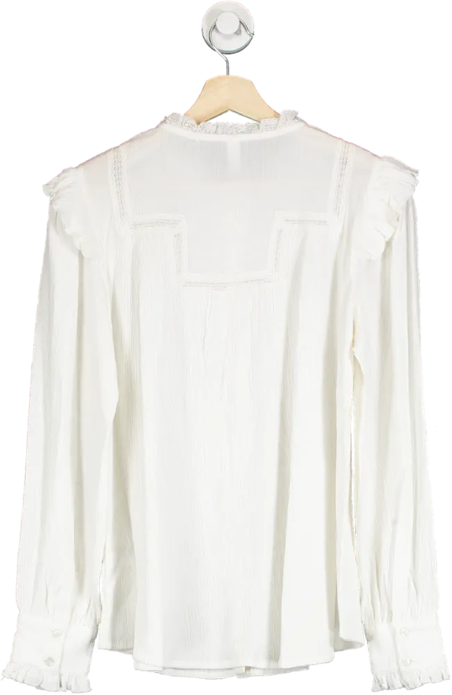 AND/OR White Manon Lace Blouse UK 20