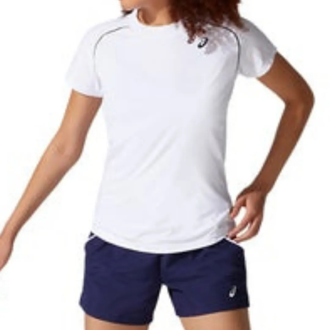 Asics Womens Court Piping SS Top - Brilliant White