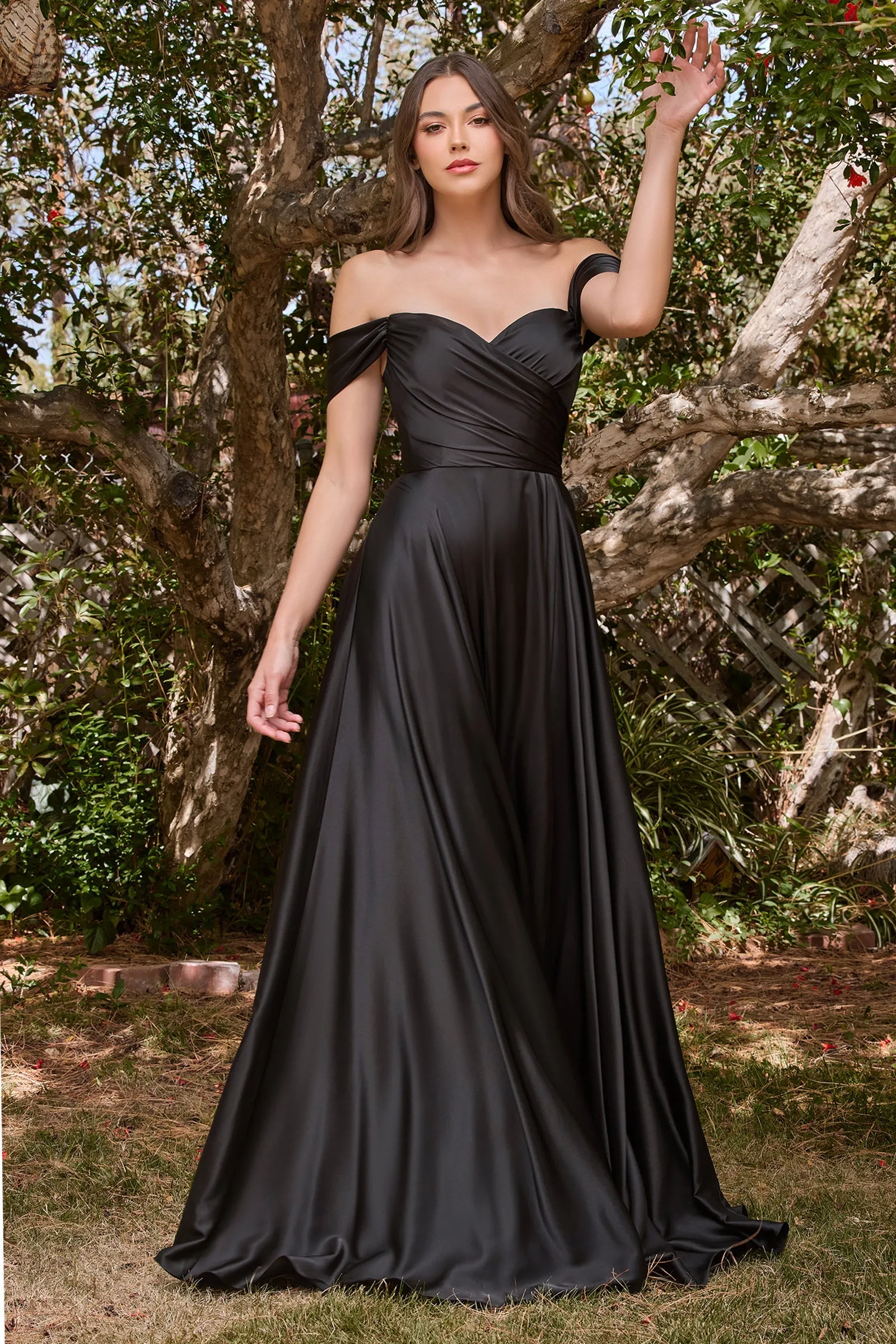 AURA CURVE Off Shoulder Silky A Line Bridesmaid Formal Dress