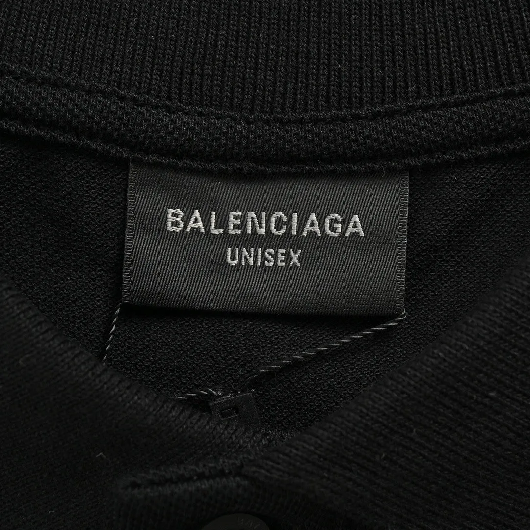 Balenciaga BB Logo Black Polo Shirt