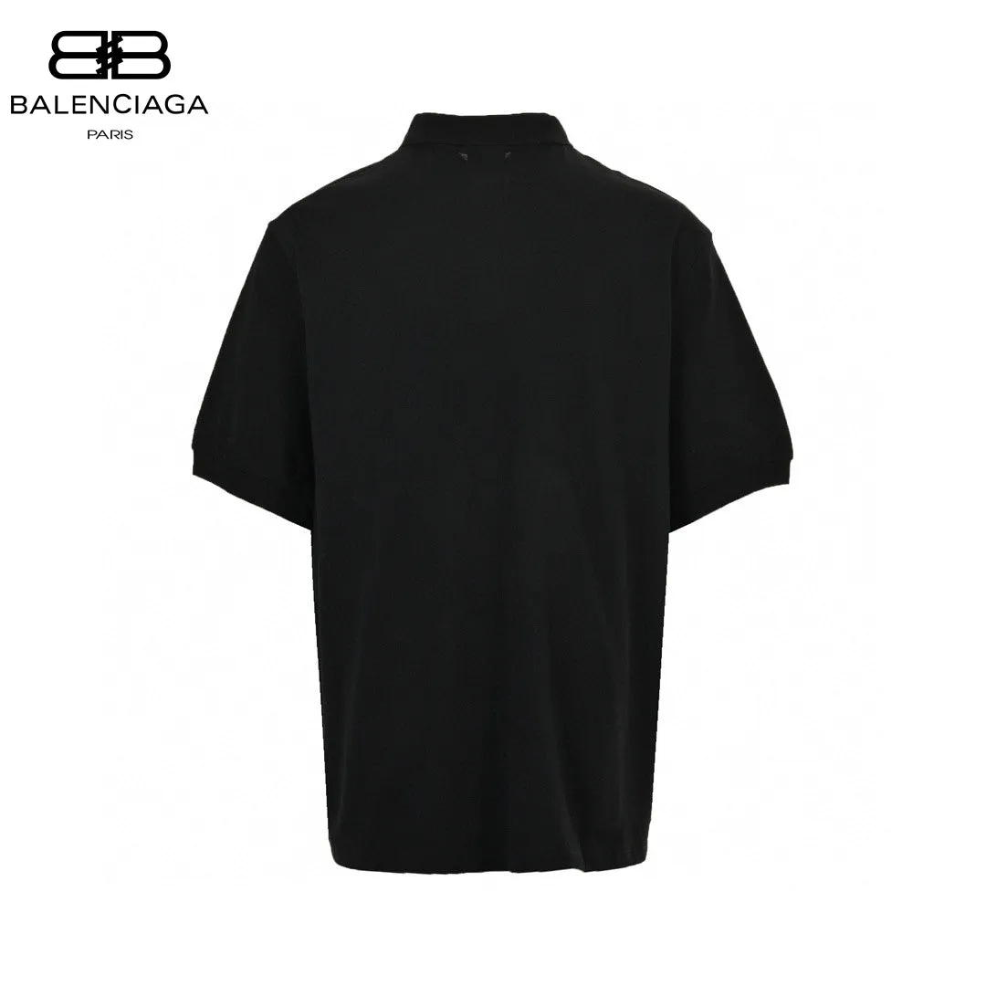 Balenciaga BB Logo Black Polo Shirt