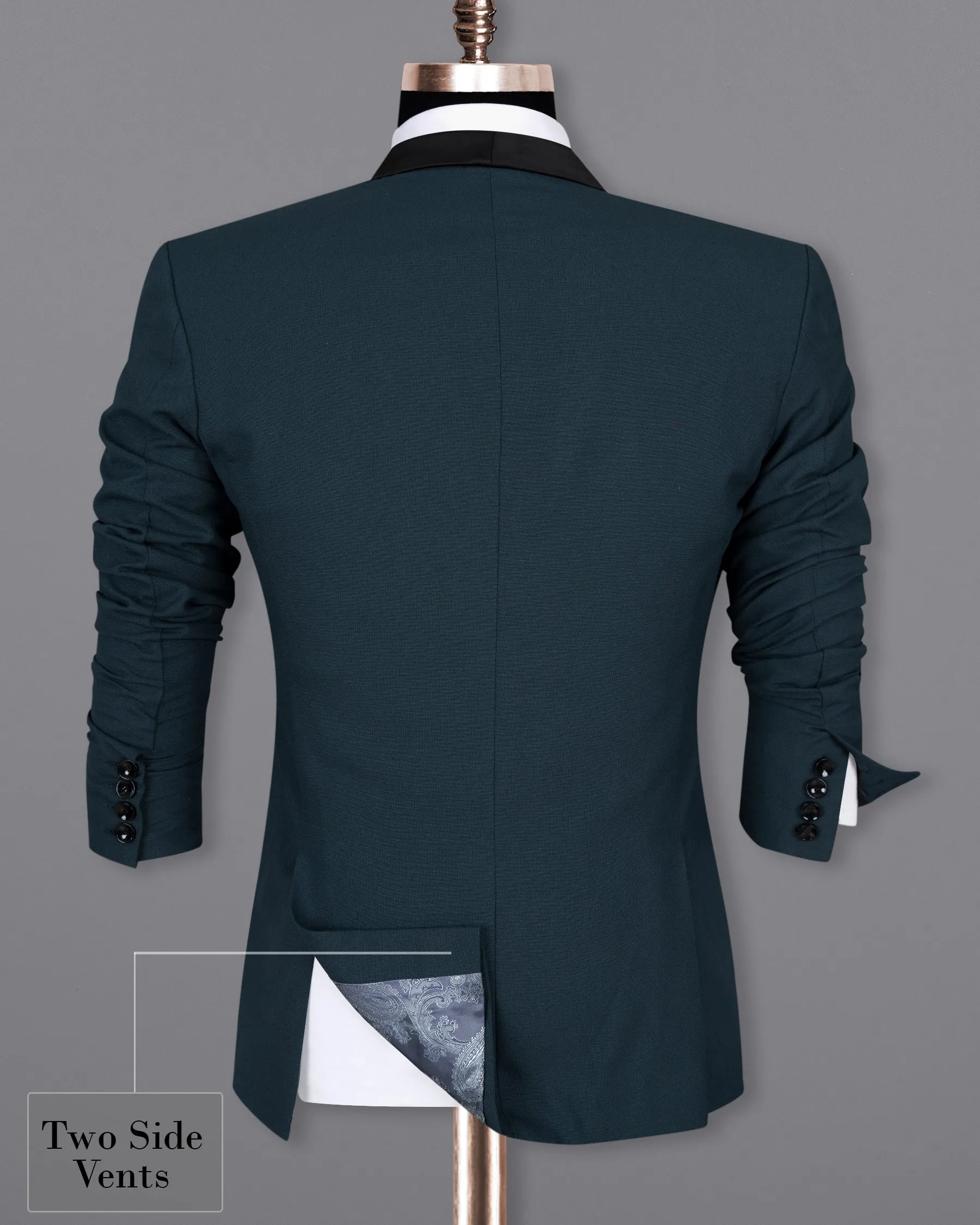 Biscay Blue Wool Rich Tuxedo Blazer