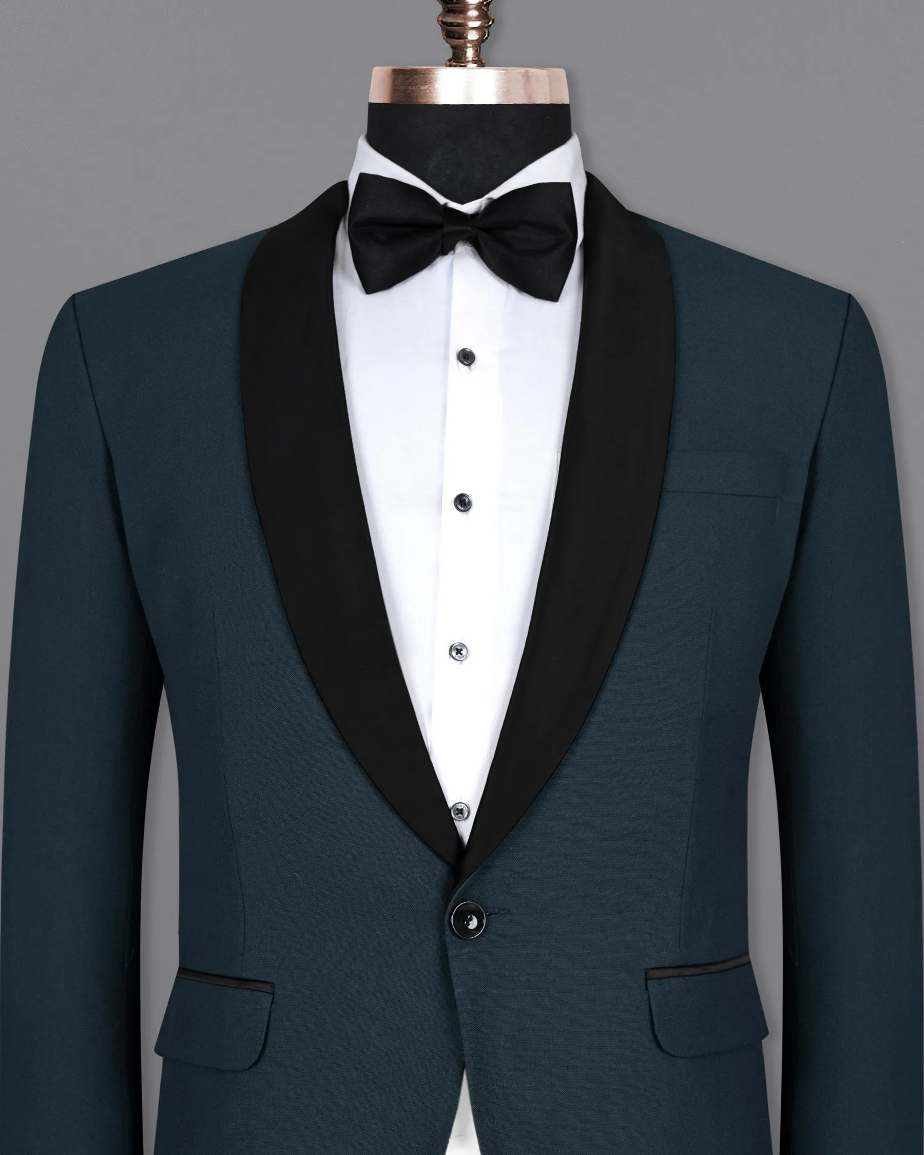 Biscay Blue Wool Rich Tuxedo Blazer