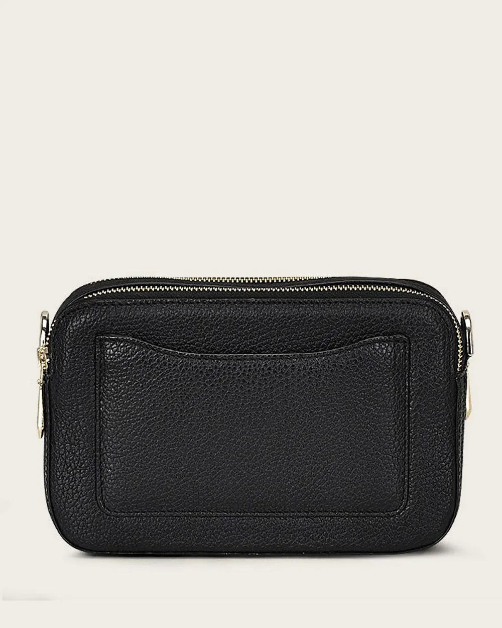 Black exotic crossbody handbag