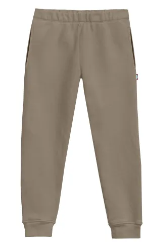 Boys and Girls Lightweight Soft Cotton Fleece Pocket Jogger | Dark Khaki