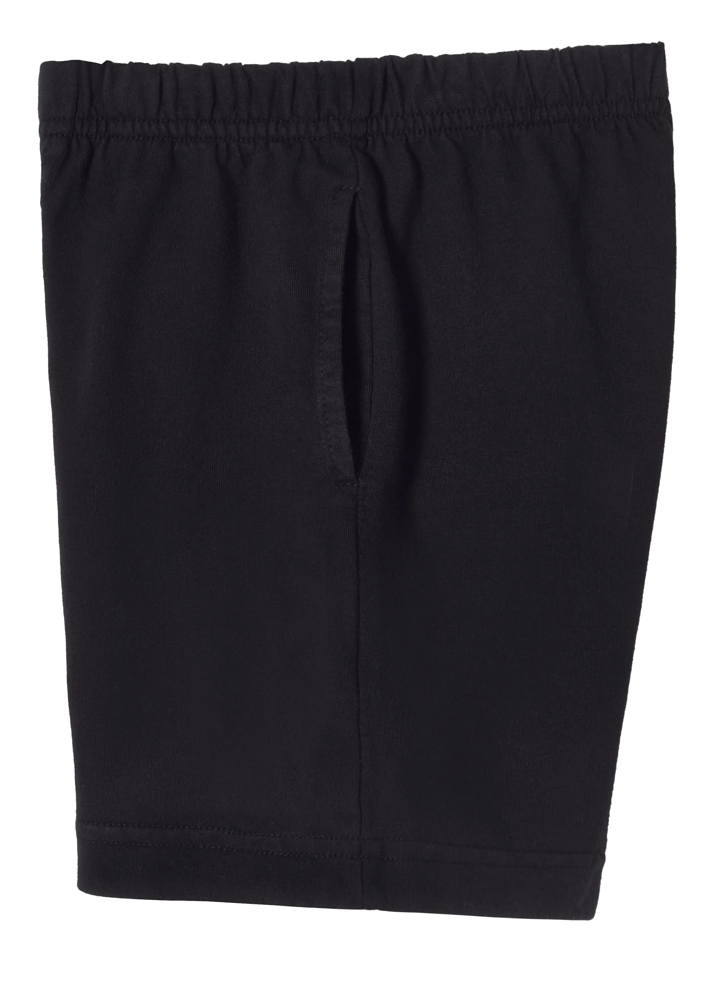 Boys Soft Cotton UPF 50  Above-Knee Side Pocket Shorts | Black