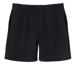 Boys Soft Cotton UPF 50  Above-Knee Side Pocket Shorts | Black