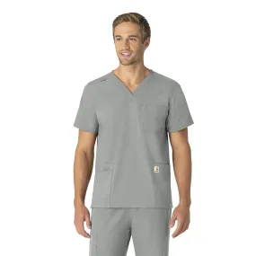 Carhartt Force Essentials Unisex V-Neck 6-Pocket Scrub Top - Grey