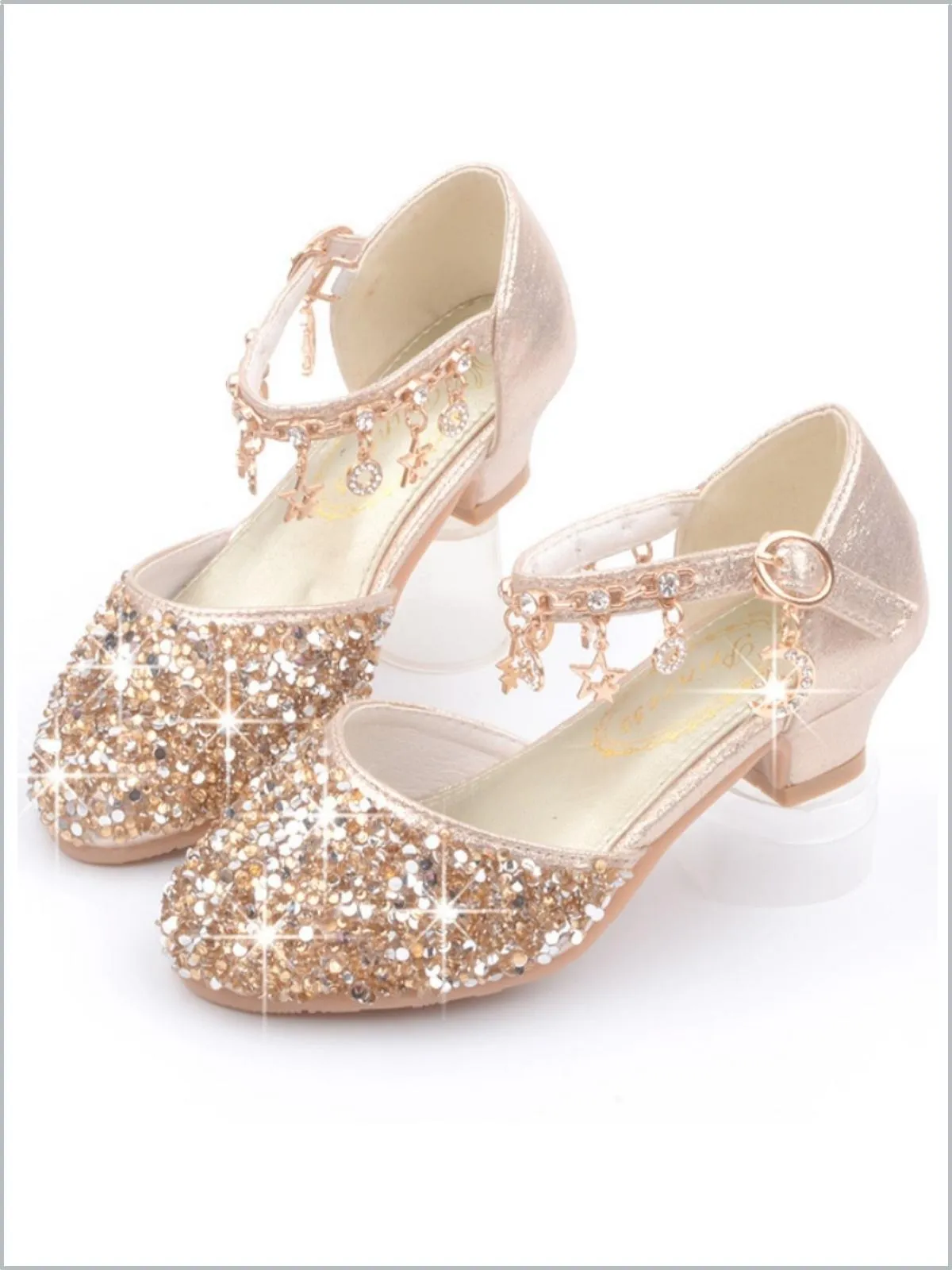 Charmed Steps Sequin Ankle Strap Shoes By Liv and Mia