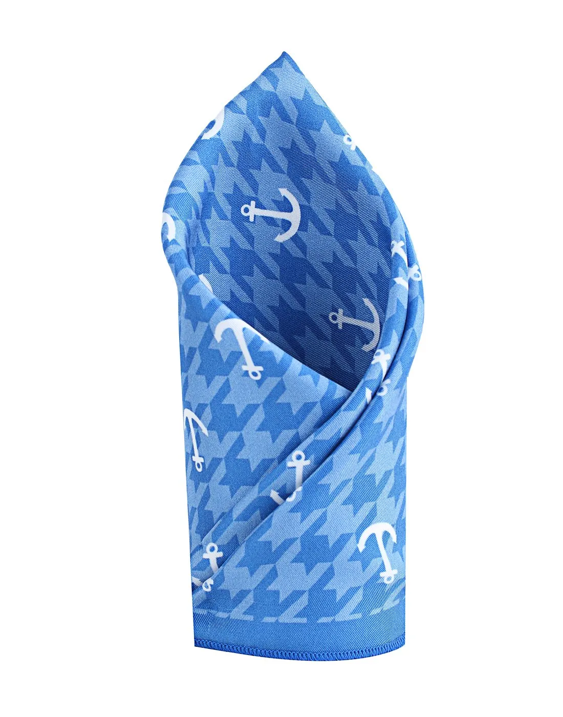 Chokore Blue & White Anchor Pocket Square - Marine line