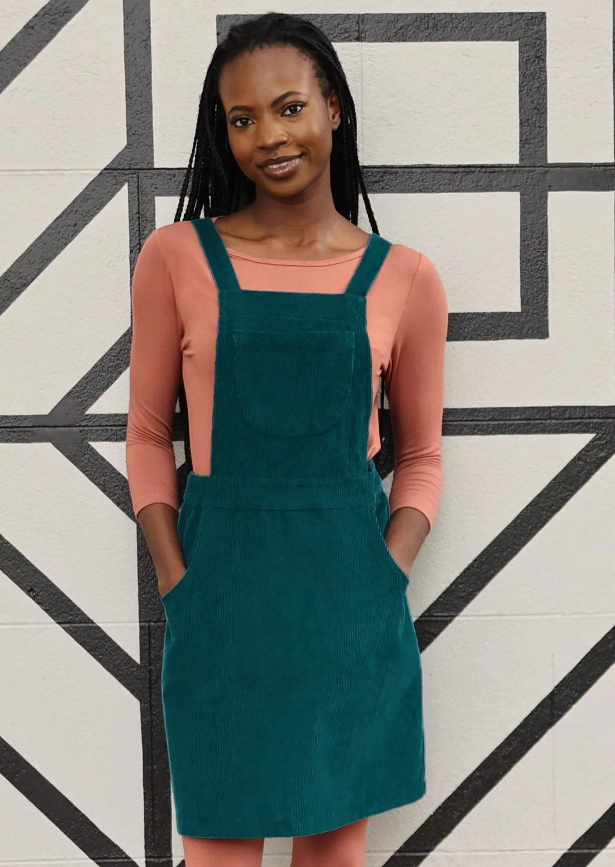 Corduroy Pinafore Deep Teal