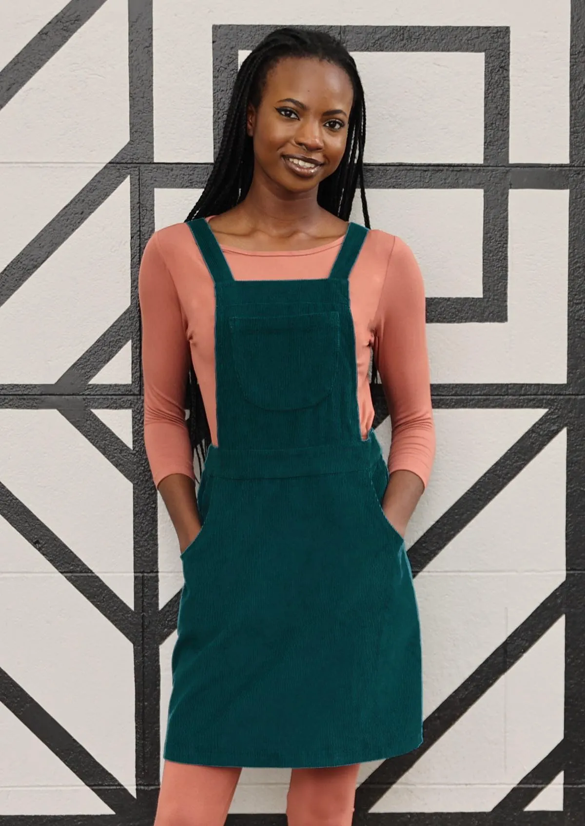 Corduroy Pinafore Deep Teal