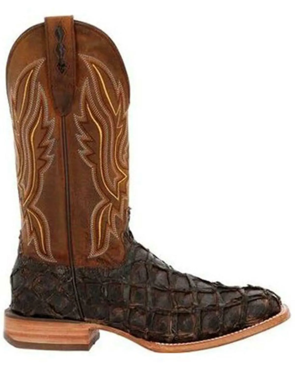 Durango Men's Exotic Pirarucu Skin Western Boot - Wide Square Toe - DDB0380