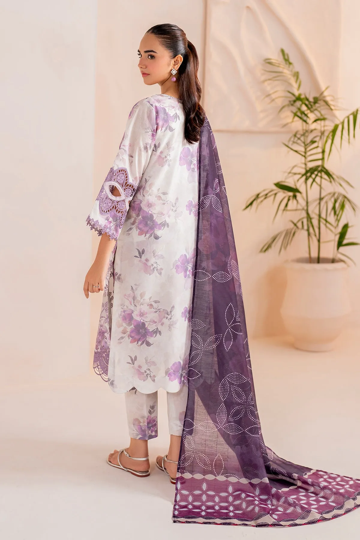 EMBROIDERED PRINTED LAWN UF-713