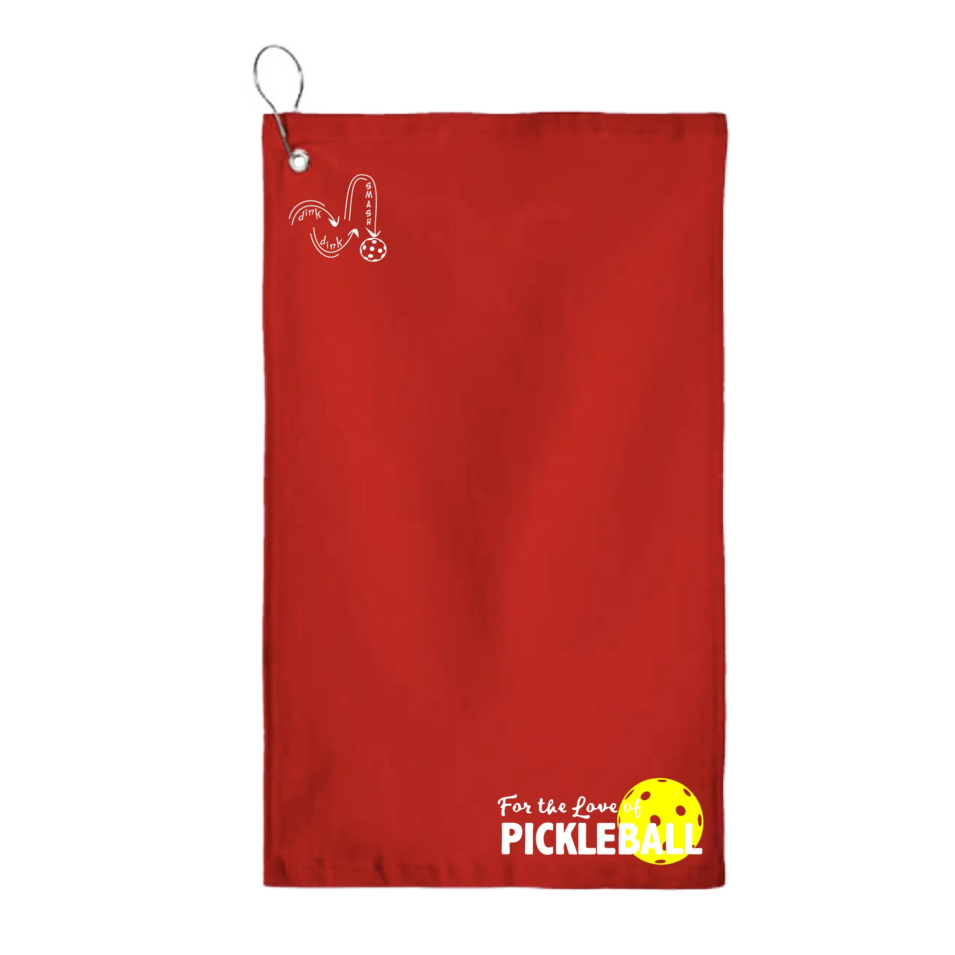 For The Love Of Pickleball | Pickleball Court Towels | Grommeted 100% Cotton Terry Velour