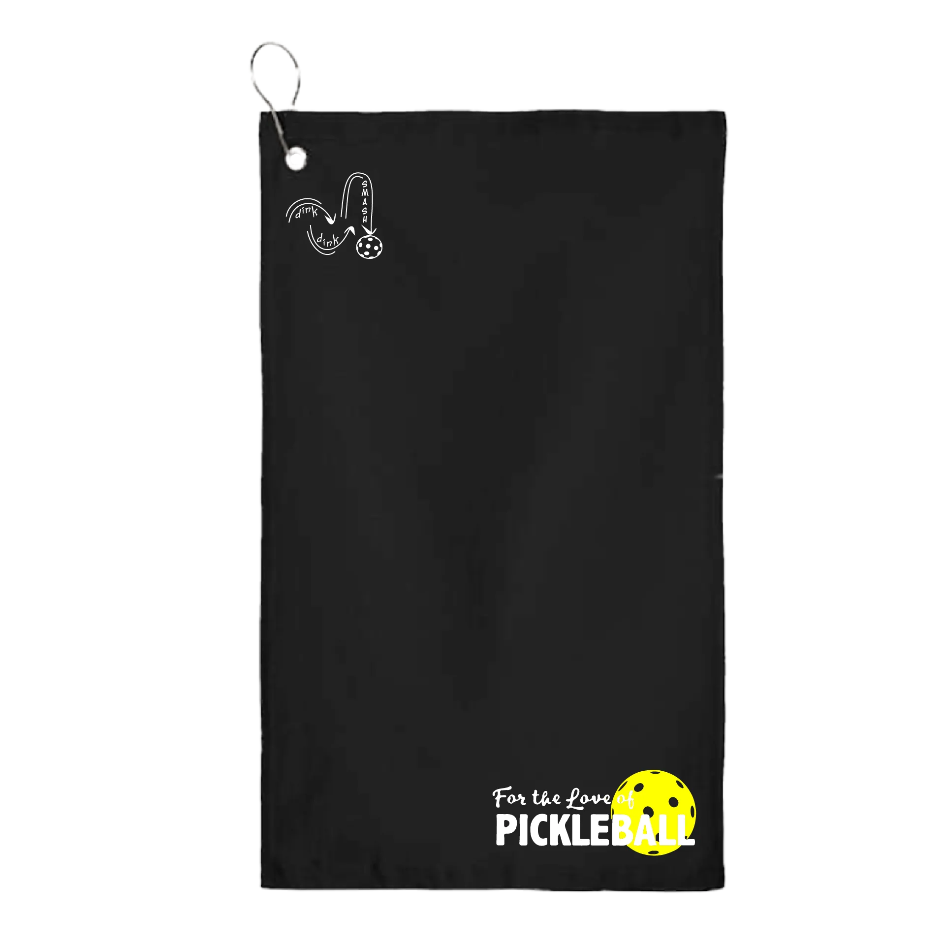 For The Love Of Pickleball | Pickleball Court Towels | Grommeted 100% Cotton Terry Velour