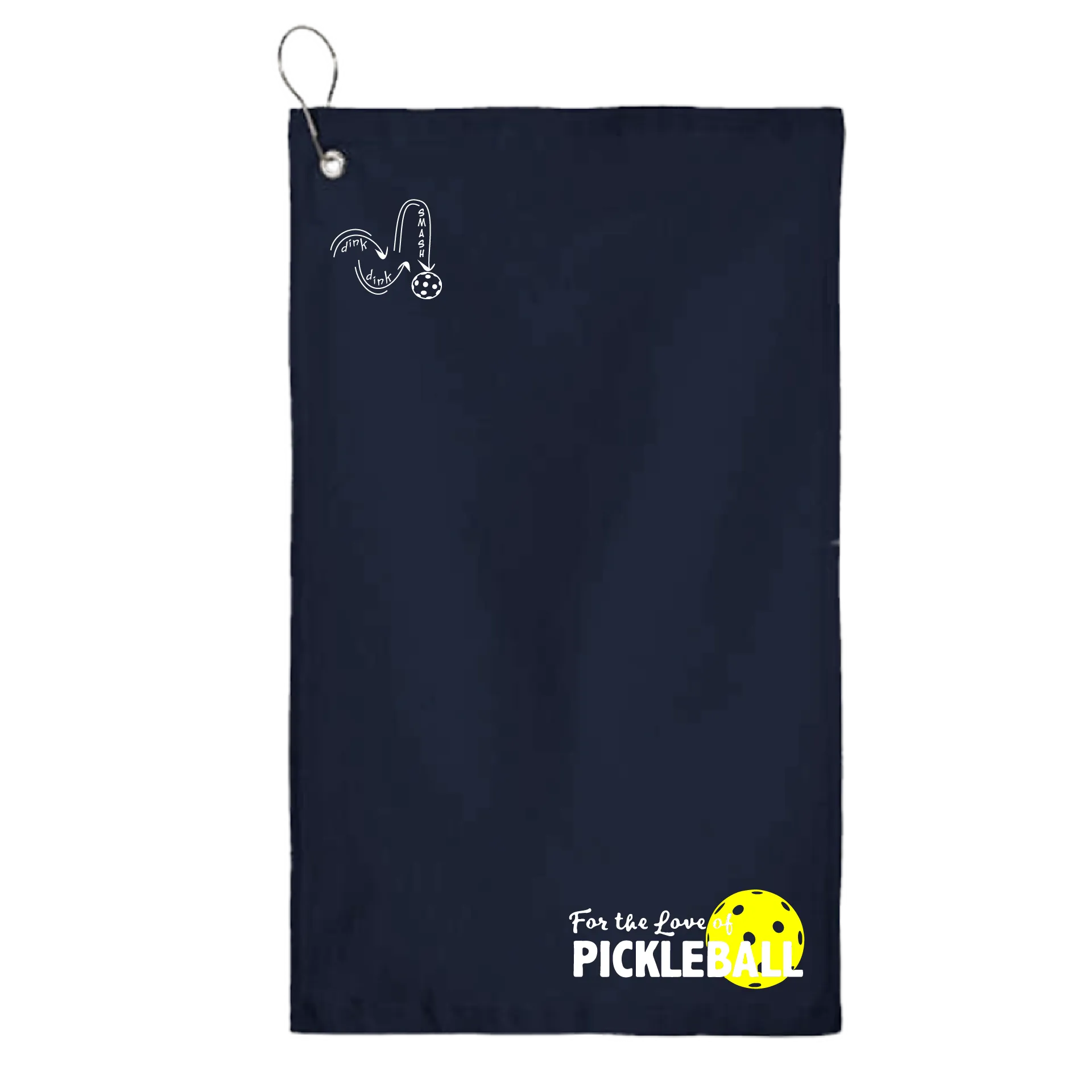 For The Love Of Pickleball | Pickleball Court Towels | Grommeted 100% Cotton Terry Velour