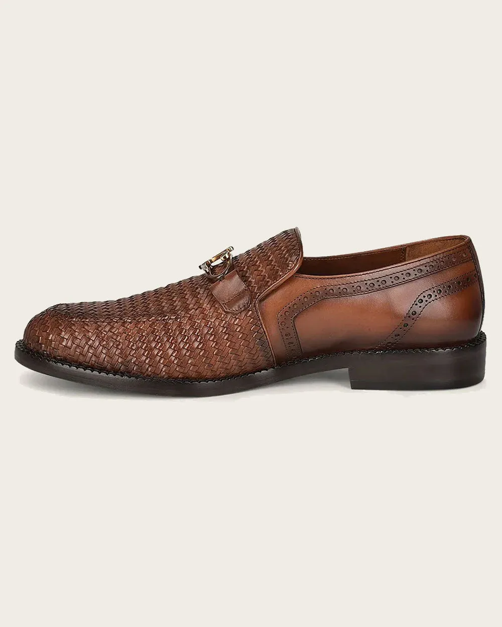 Formal honey mocasin shoe