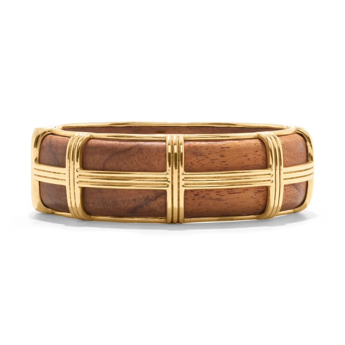 Gaia Hinged Bangle - Teak - M/L