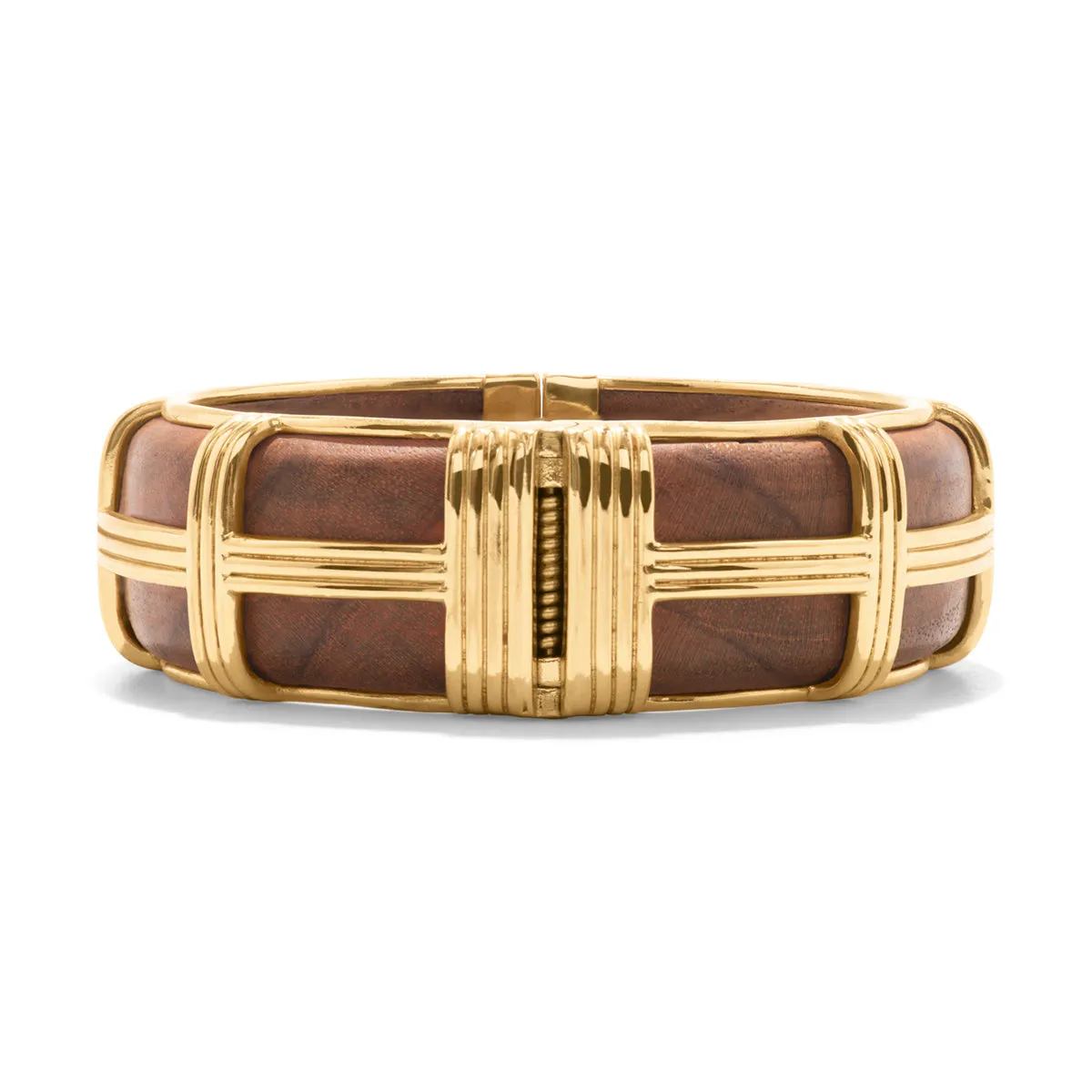 Gaia Hinged Bangle - Teak - M/L