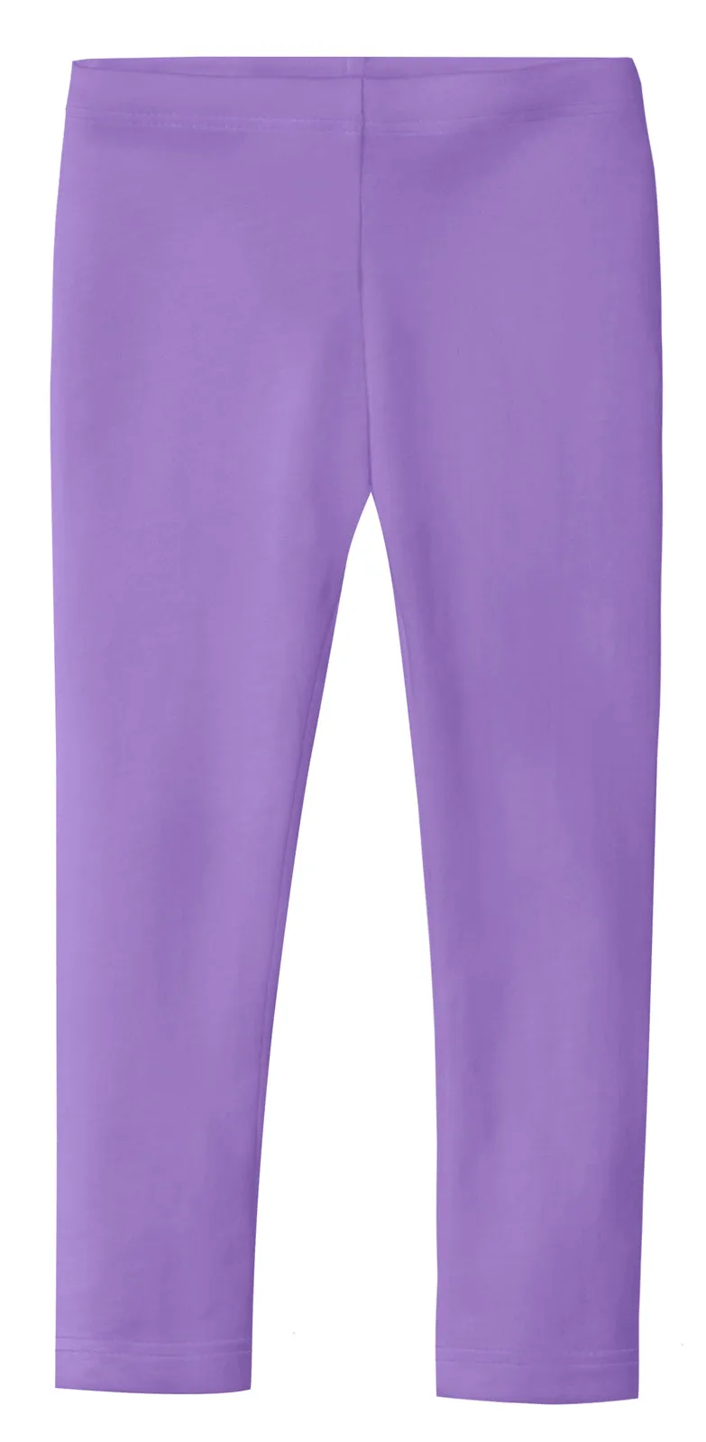 Girls Soft 100% Cotton Solid Colored Leggings | Deep Purple