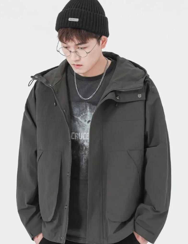 Hooded Utility Jacket with Drawstring Detail