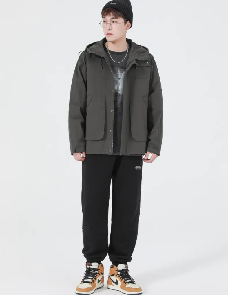 Hooded Utility Jacket with Drawstring Detail