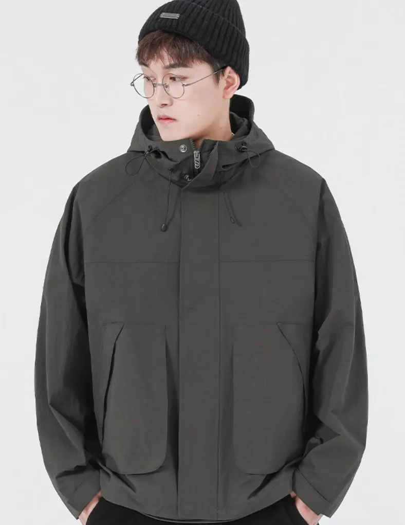 Hooded Utility Jacket with Drawstring Detail