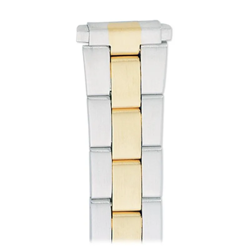 Ladies'  12-16MM Straight Adjustable End Wrapped Link Band in Dual Tone, Gold and Silver