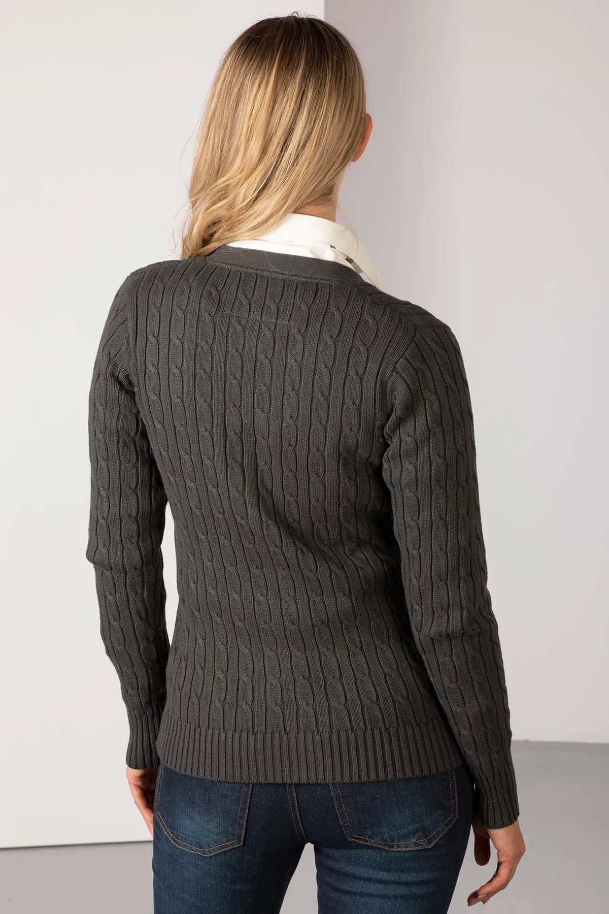 Ladies Cable Knit Cardigan