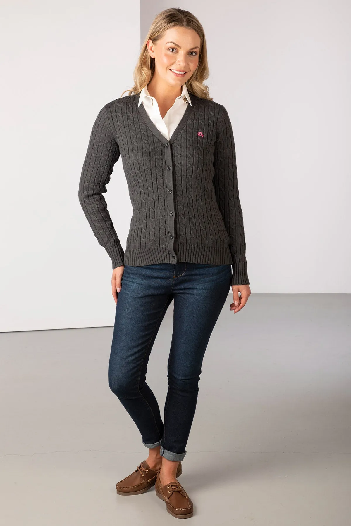 Ladies Cable Knit Cardigan