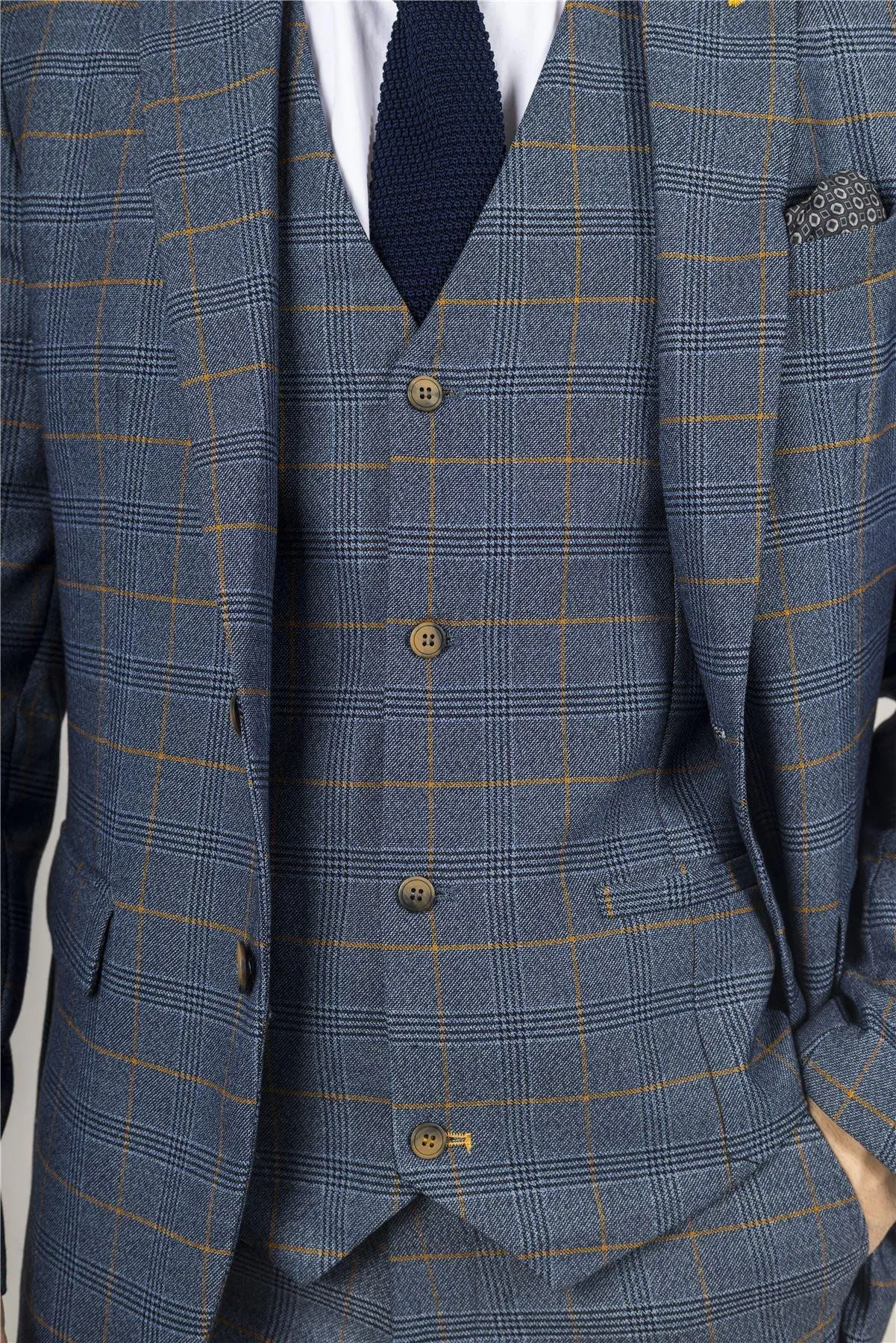 Men's Blazer Navy Checked Classic Sport Coat Plaid Tailored Fit