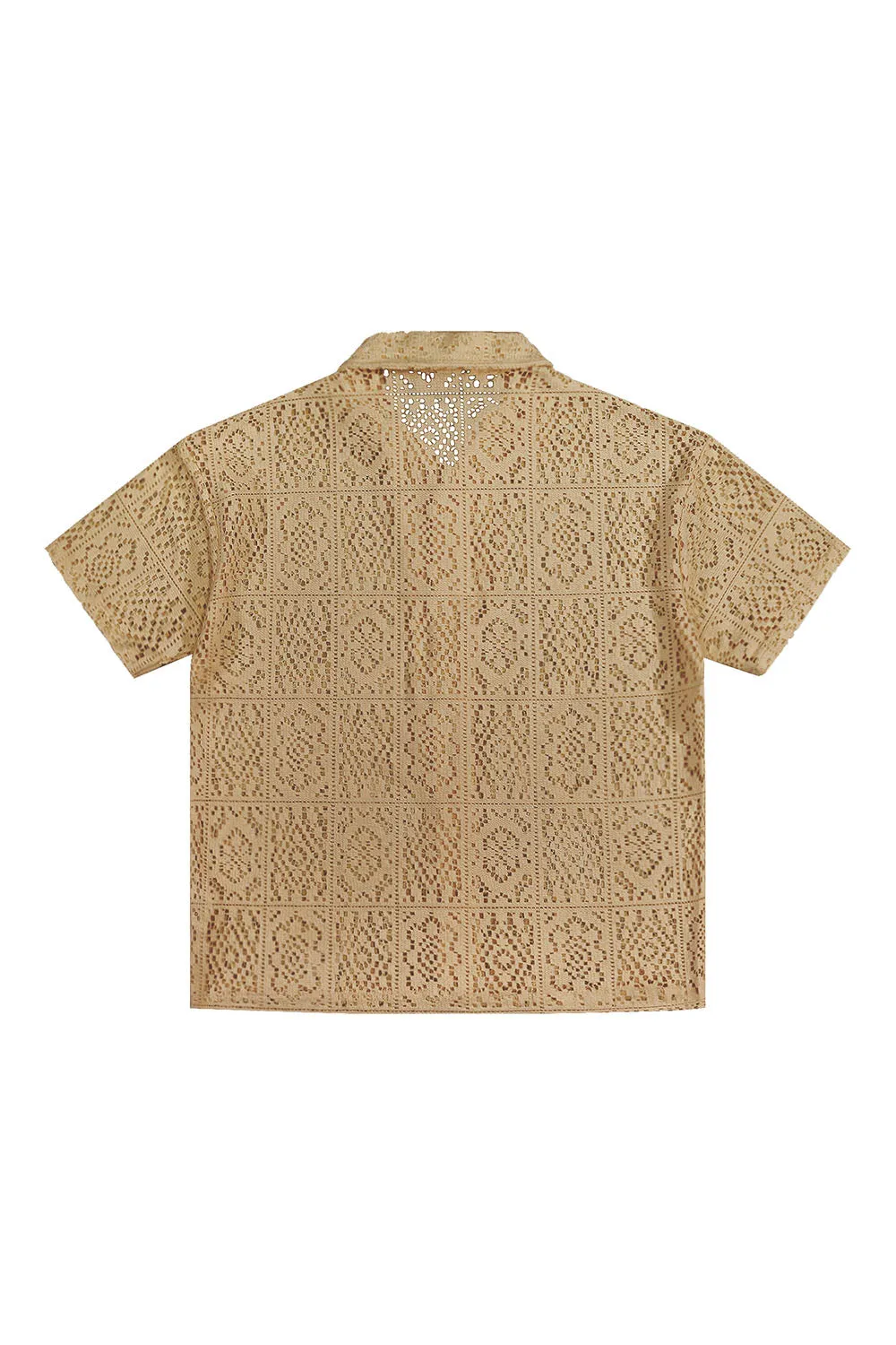 Men's Essential Crochet Knit Sweater Shirt