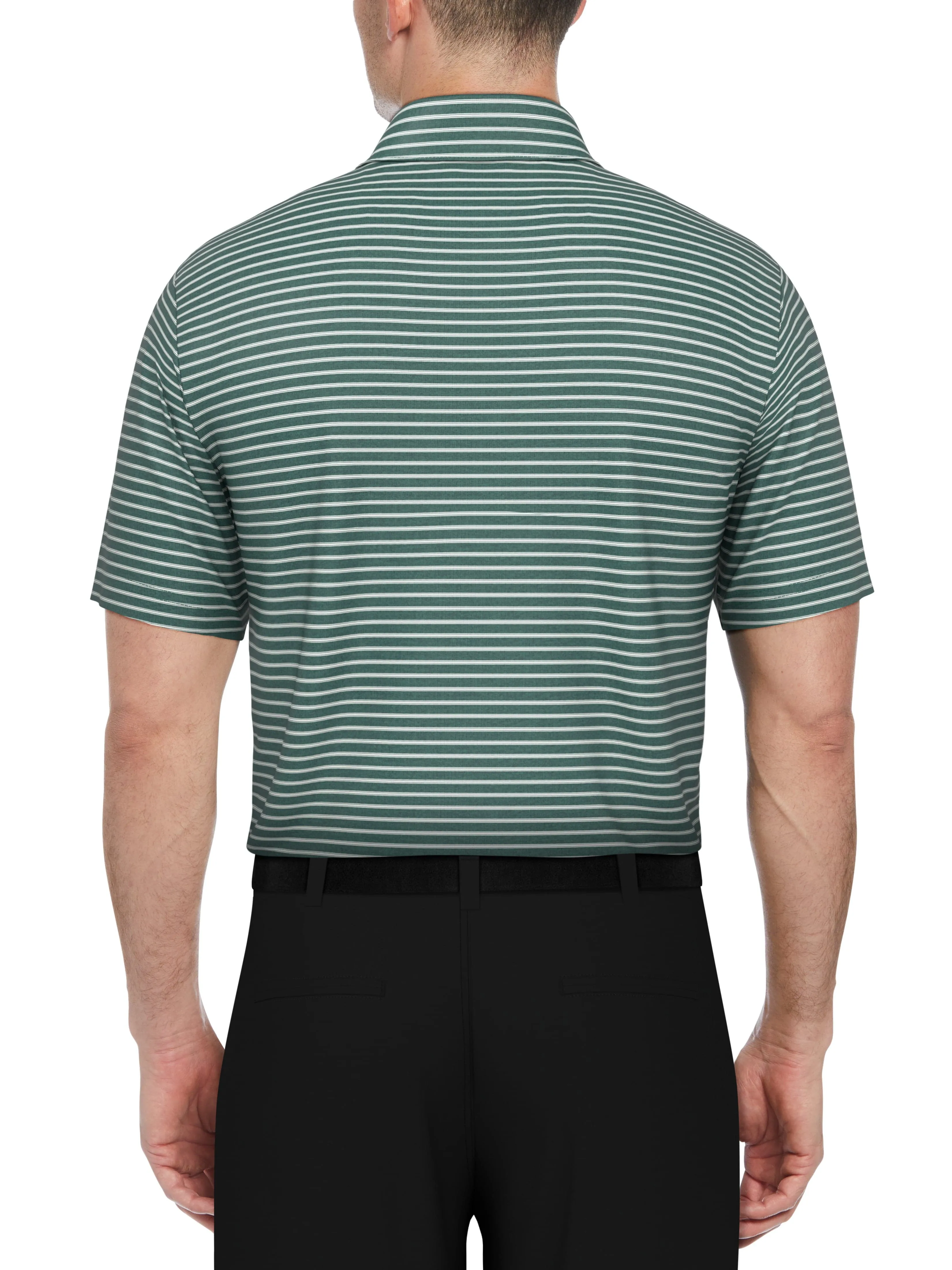 Men's Heather Feeder Stripe Golf Polo