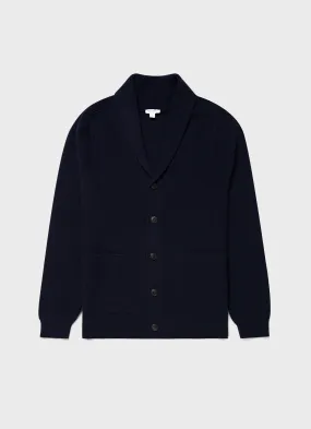 Men's Shawl Neck Cardigan in Navy