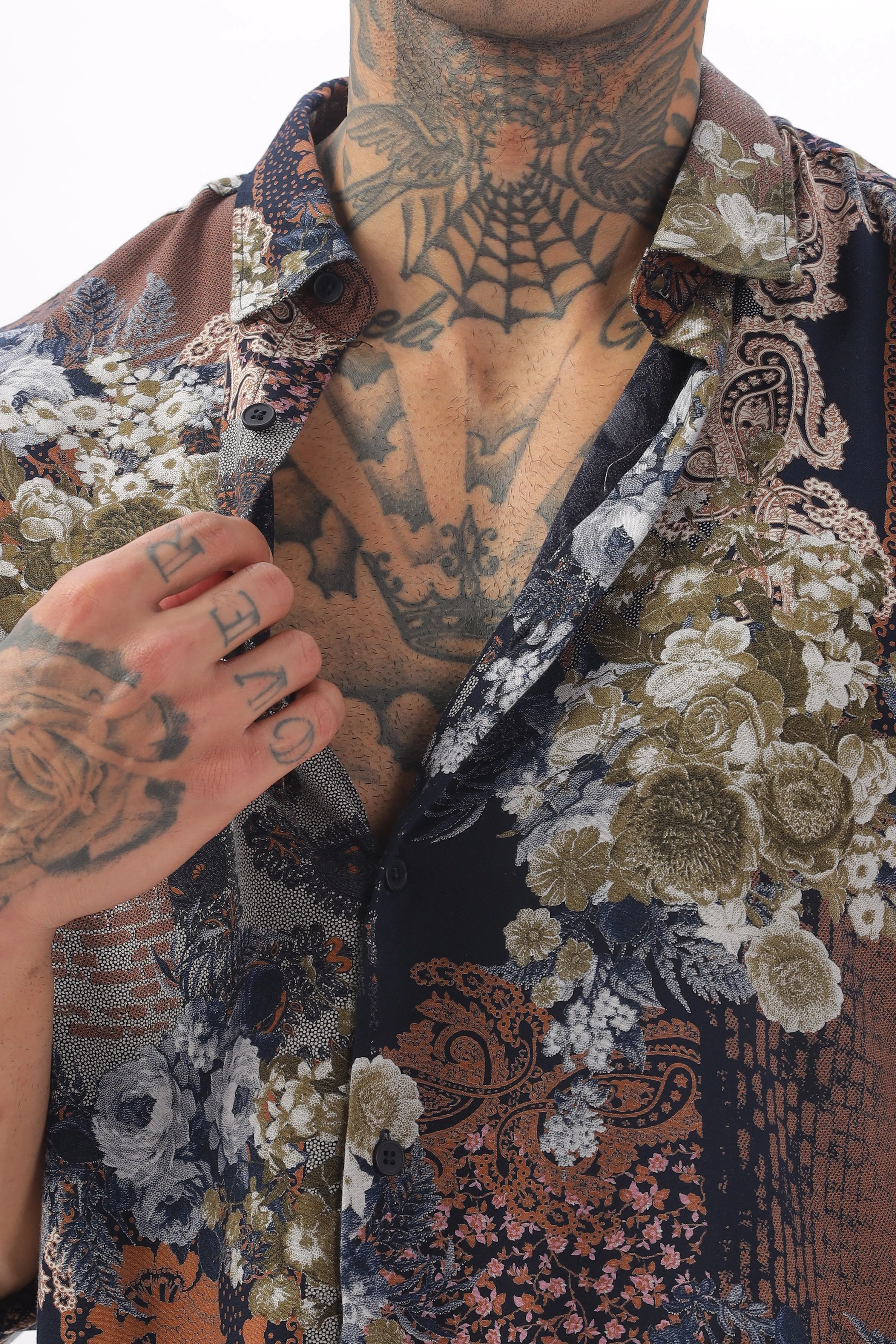 Midnight Floral Viscose Shirt