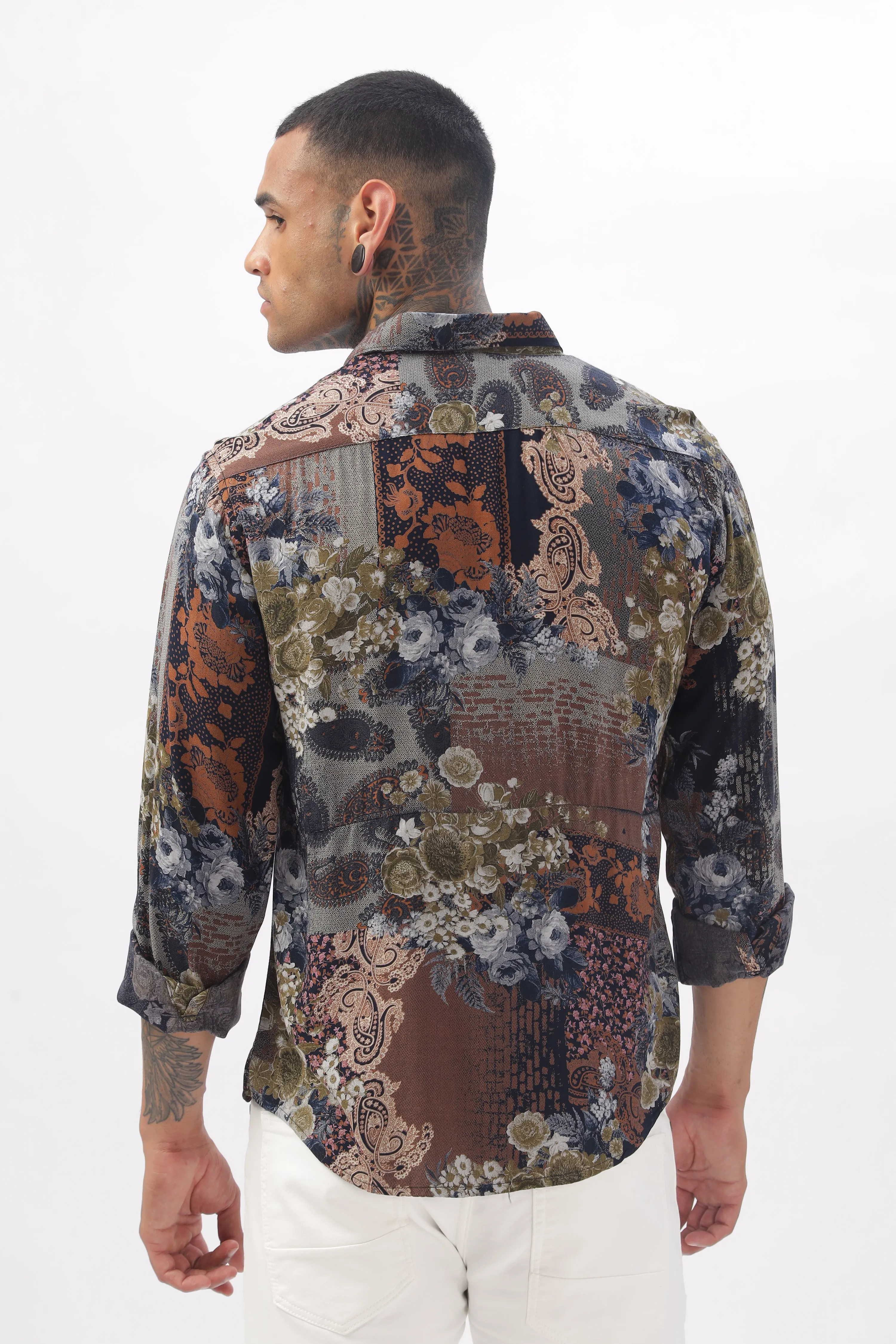 Midnight Floral Viscose Shirt