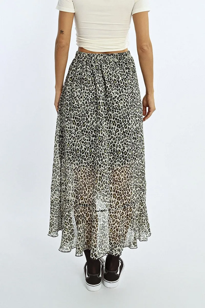 Molly Bracken Animal Print Wrap Skirt