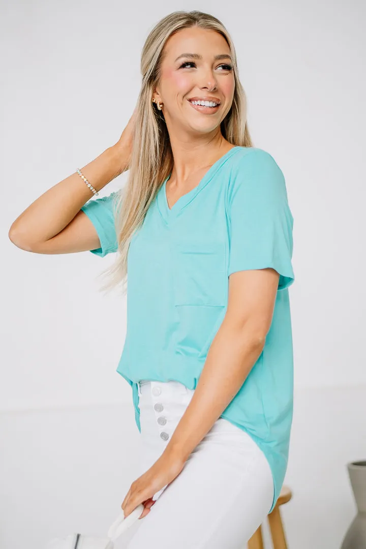 Plan For The Day Basic Pocket Top | Mint