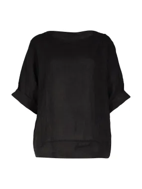 POLETTE linen top - Black