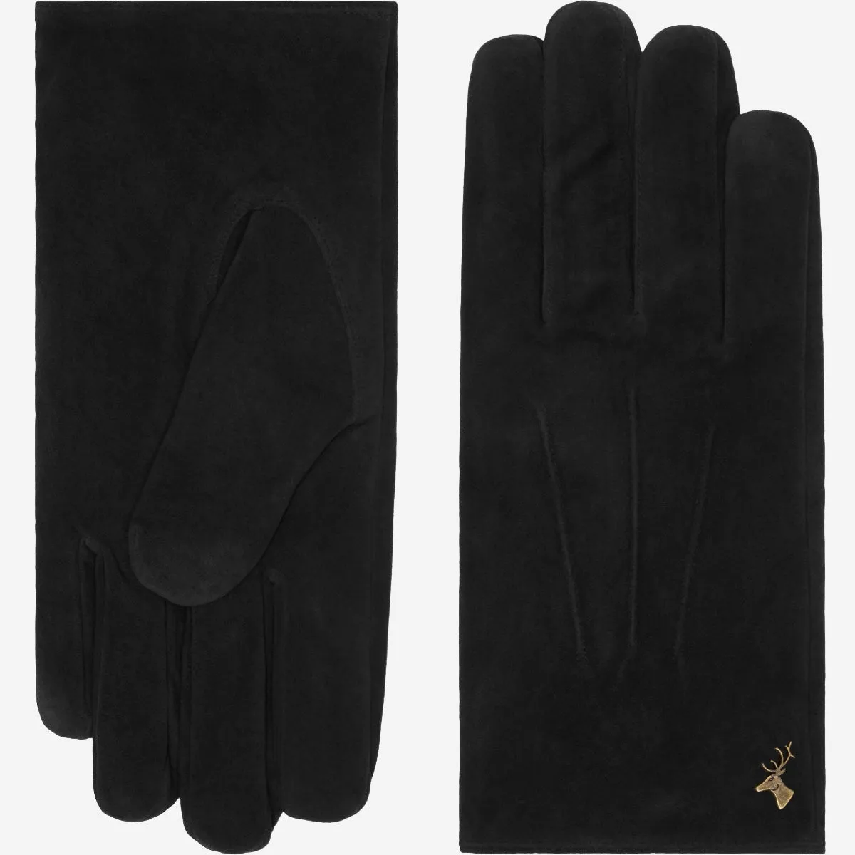 Rex (black) - suede goatskin leather gloves with luxurious wool/cashmere lining