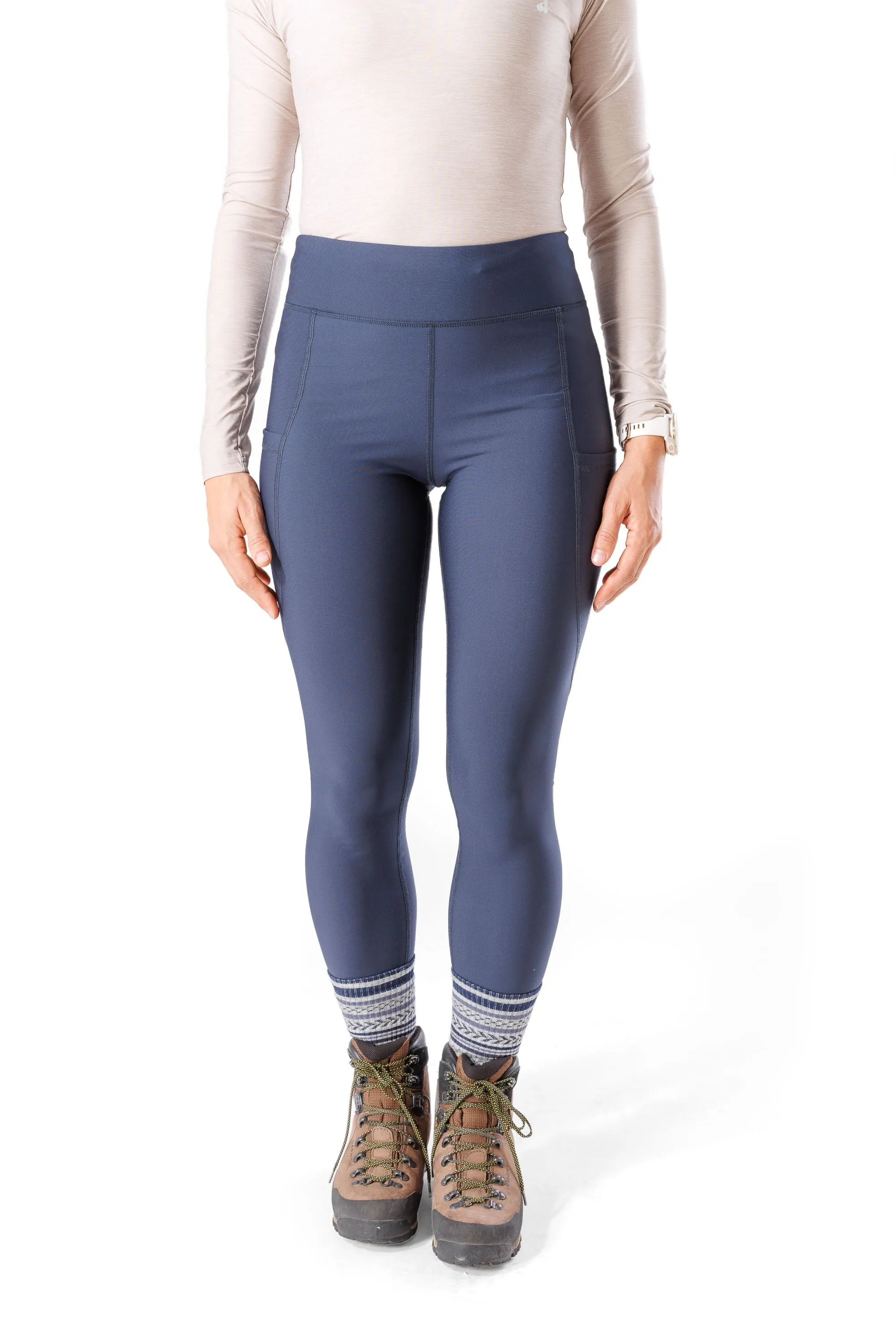 Rise Thermo Pocket Leggings Indigo Blue