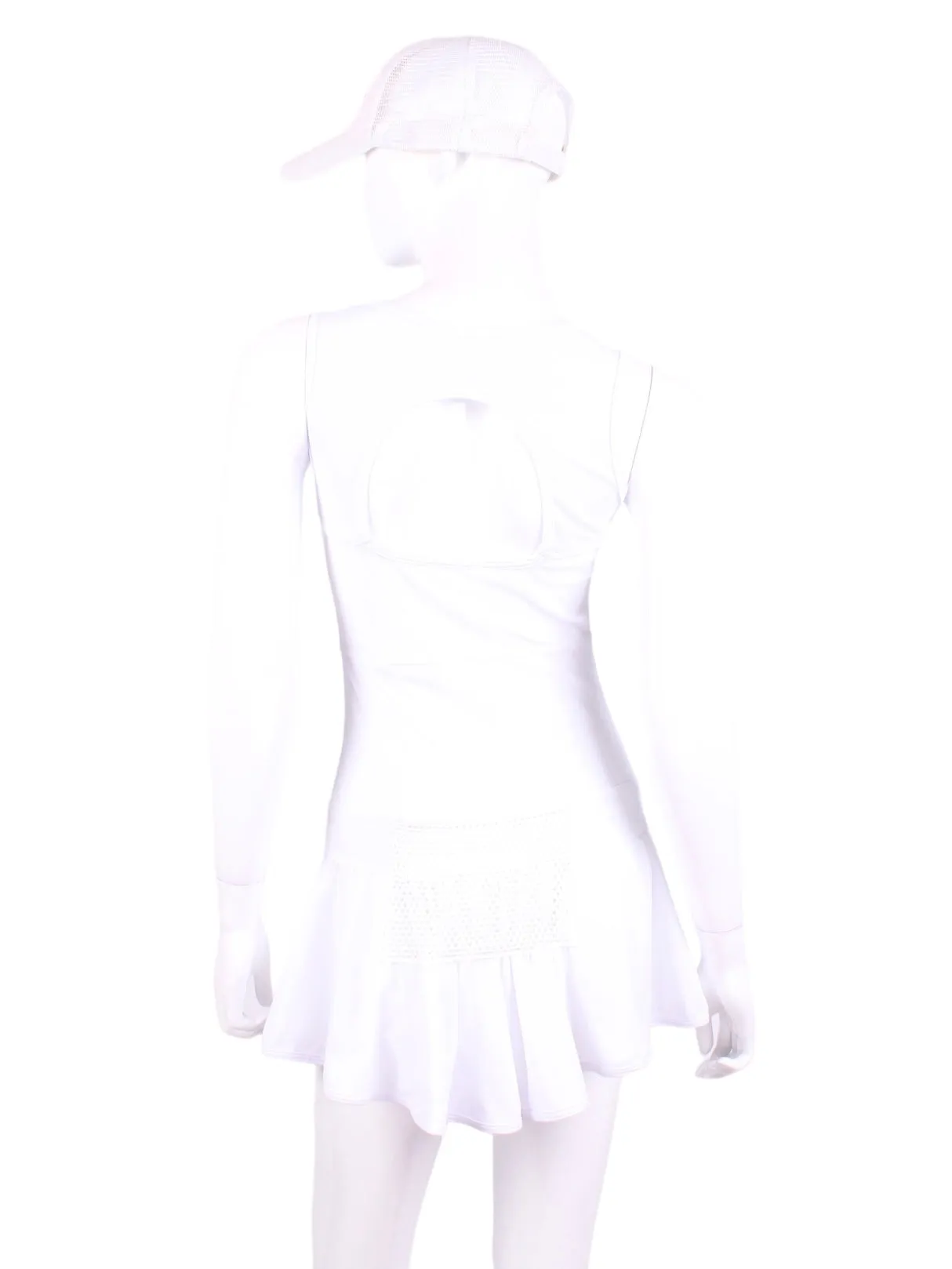 Sandra Mee Court To Cocktails Tennis Dress White With Mesh