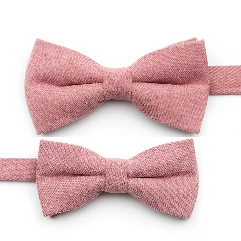 Solid Soft Cotton Bow Tie Pre-Tied