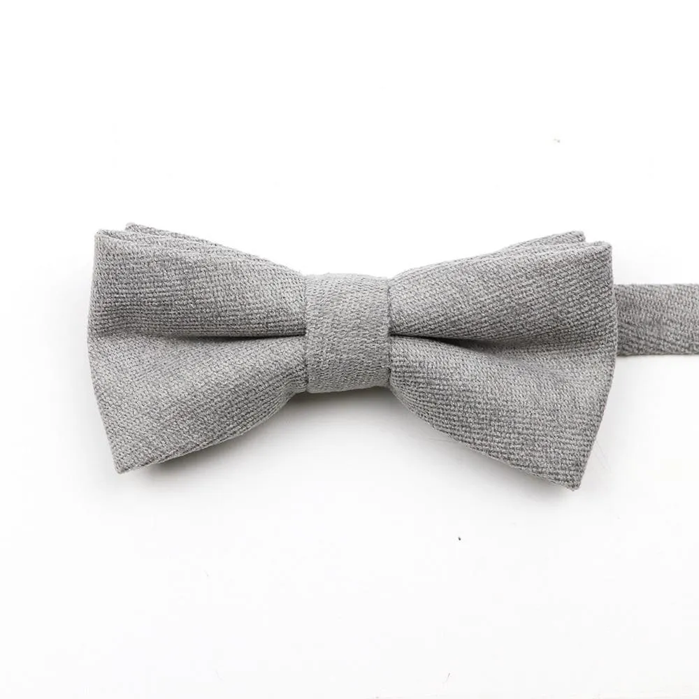 Solid Soft Cotton Bow Tie Pre-Tied