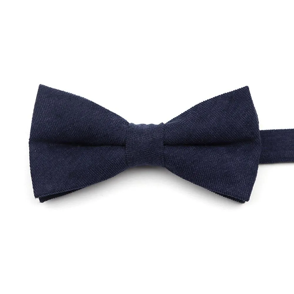 Solid Soft Cotton Bow Tie Pre-Tied